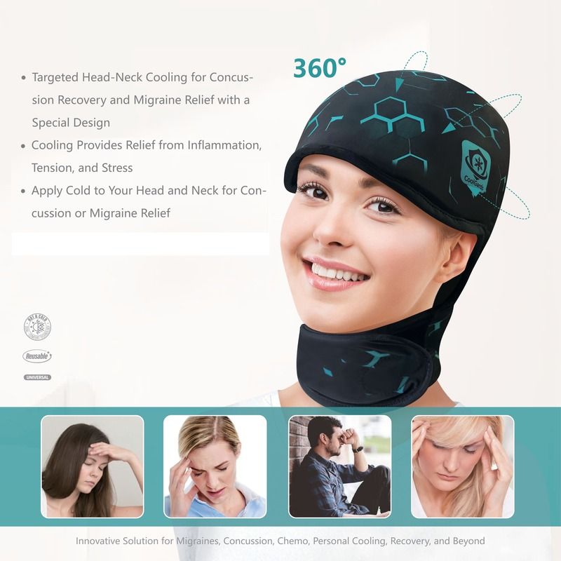 CoolGards Cooling Gel Cap for Chemo, Migraine, Headache, Concussion, Sinus & Neck Relief - Cold Compression Therapy Device